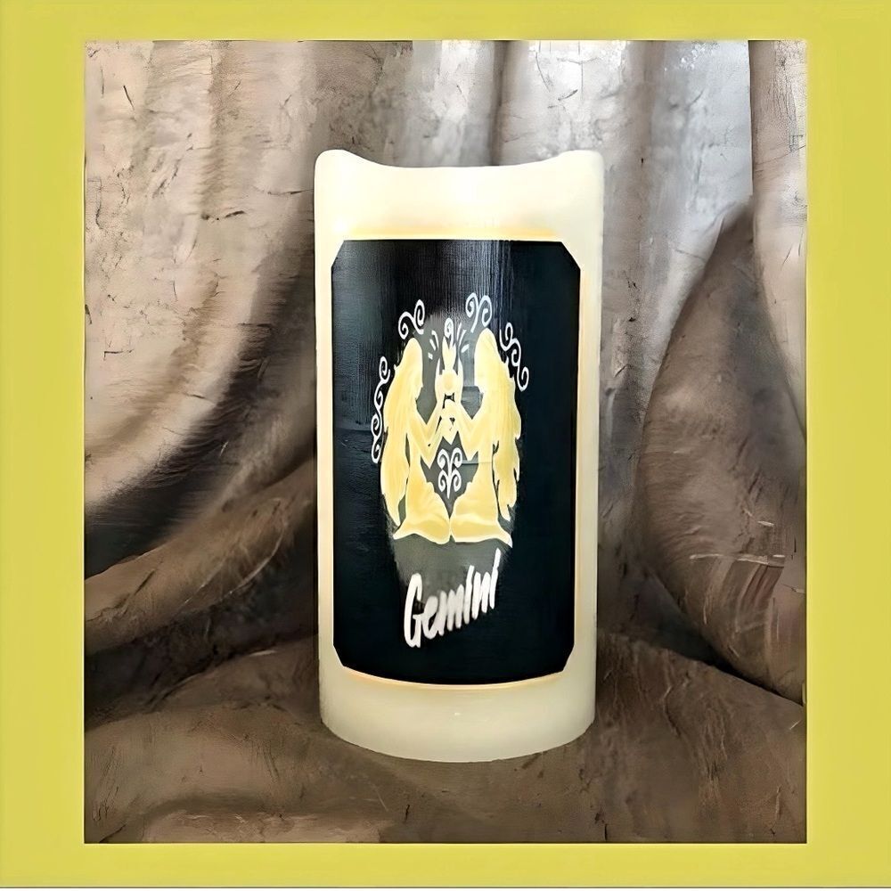 *30off3* NWOT. Gemini ♊️ Zodiac Flameless Candle with Timer